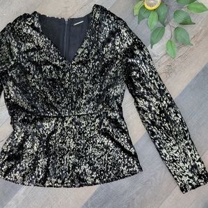 NWT Elie Tahari Noir Gold Dress Shirt Size 6